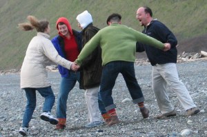 Some of the Friday Friends on the beach at Whidbey Island